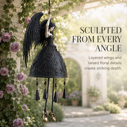 💜 Dark Angel Gothic Wind Chime – Enchanting Outdoor Garden Hanging Decor