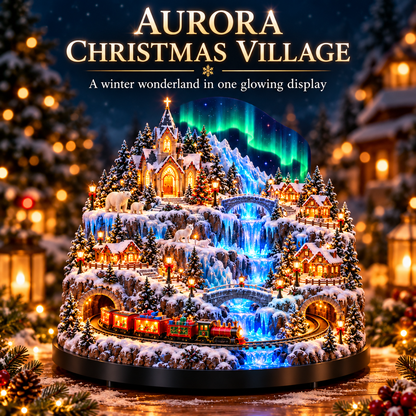 Aurora Christmas Village™ – Lighted Winter Village with Train & Waterfall
