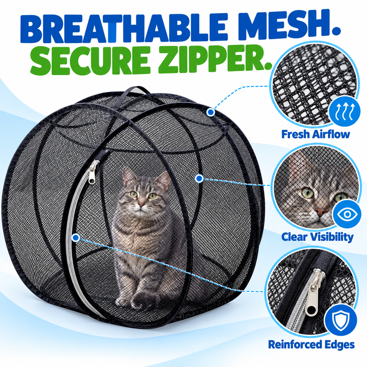 🌿Hot Sale 50% OFF-Outdoor Cat Lounge – Mesh Playpen for Fresh-Air Time