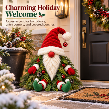 Sitting Christmas Evergreen Gnome Decor