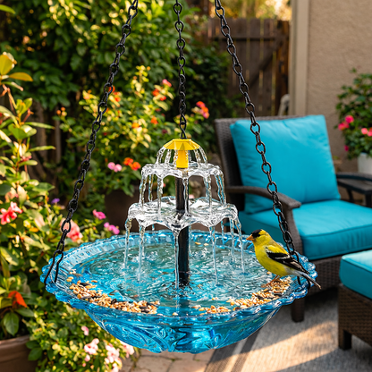 ✨2026 Spring special offer 70% off-🐦Solar Cascade Hanging Bird Bath Fountain