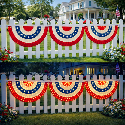 🏆🏆Flash Sale-49% OFF⚡ 50K+ SOLD! 3 x 6 Ft LED Patriotic Bunting Banner for America’s 250th