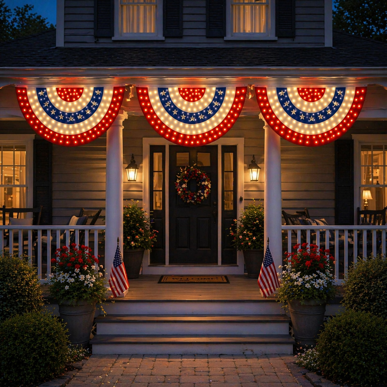 🏆🏆Flash Sale-49% OFF⚡ 50K+ SOLD! 3 x 6 Ft LED Patriotic Bunting Banner for America’s 250th