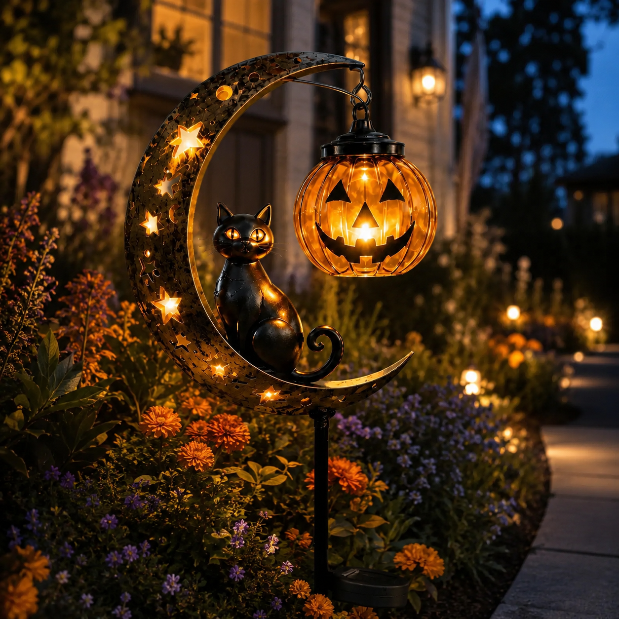 Halloween Early Bird Sale | 49% OFF Pumpkin Moon Garden Stake Light