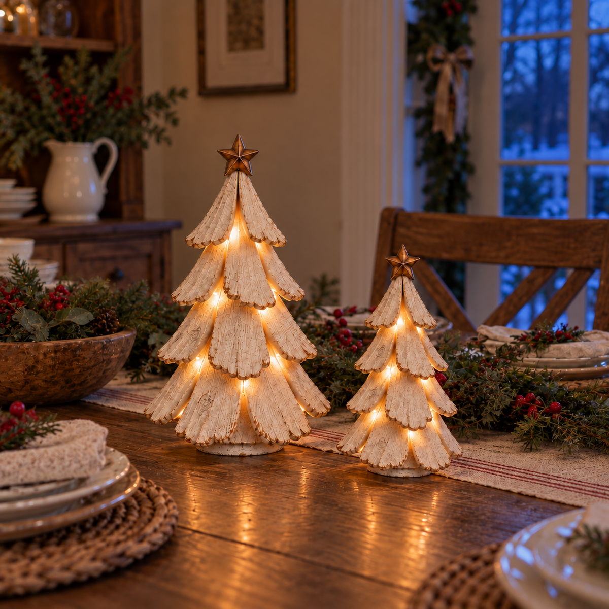 Vintage Lighted Christmas Tree Figurine
