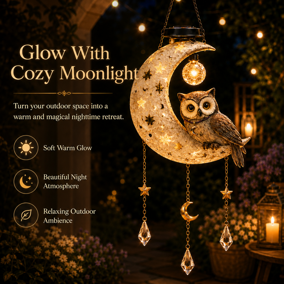 💥HOT SALE 50% OFF🔥Solar Owl Moon Garden Light