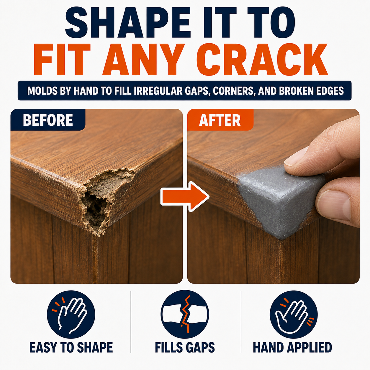 🛠️ Strong Clay Iron Adhesive Repair Putty – Moldable Gap & Crack Filler