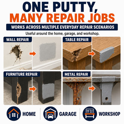 🛠️ Strong Clay Iron Adhesive Repair Putty – Moldable Gap & Crack Filler