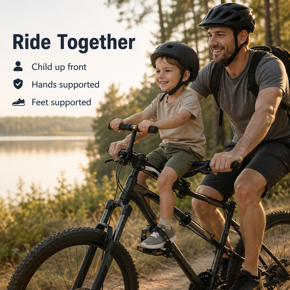 Front-Mounted Kids Bike Seat 🚲👶 – Safe & Comfortable Parent-Child Bike Seat