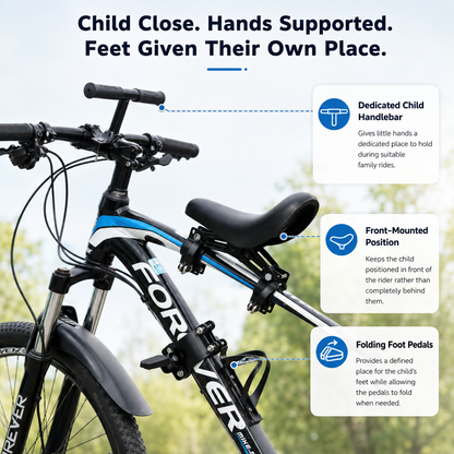 Front-Mounted Kids Bike Seat 🚲👶 – Safe & Comfortable Parent-Child Bike Seat