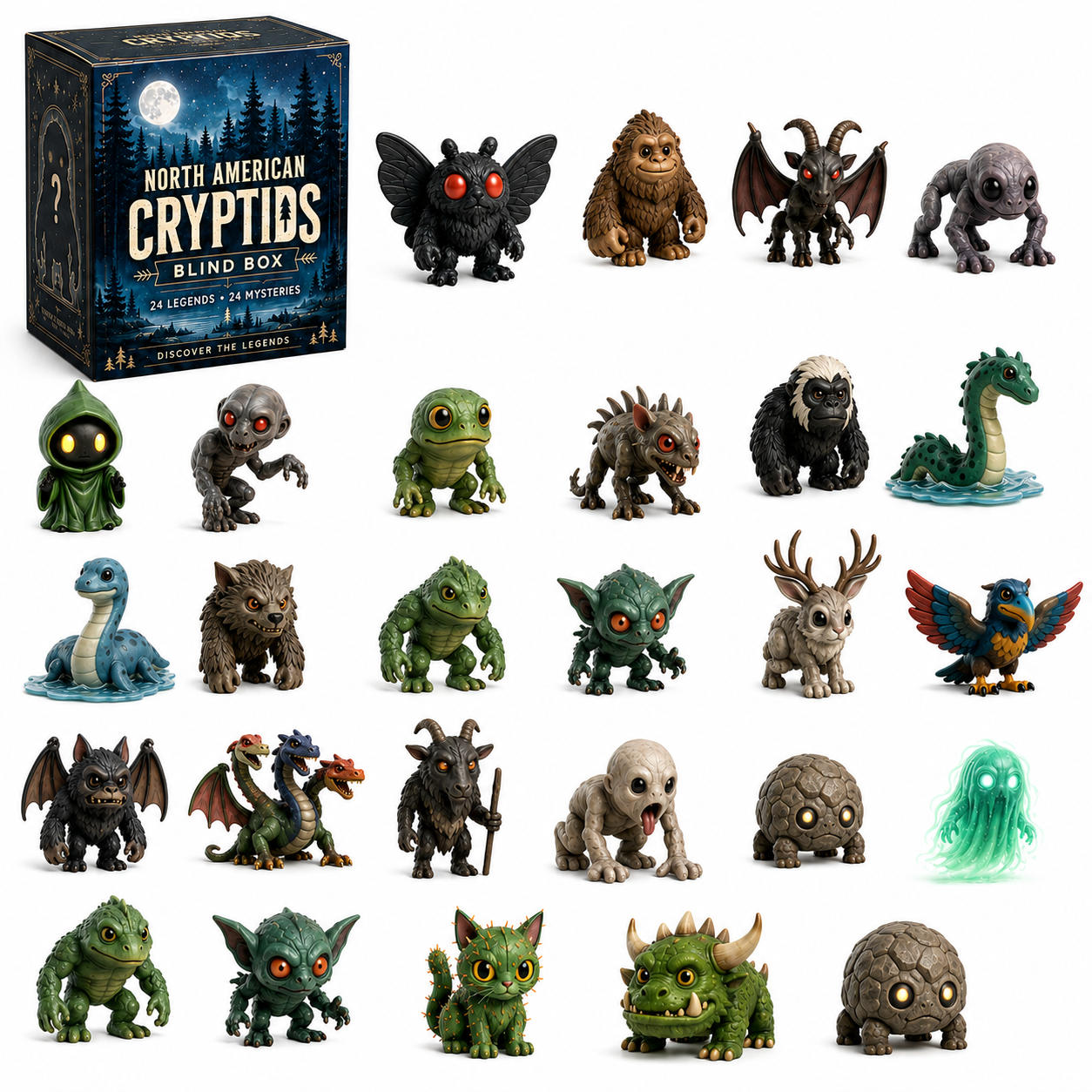 👁️ North American Cryptids Blind Box – 24 Legends, 24 Mysteries 👹