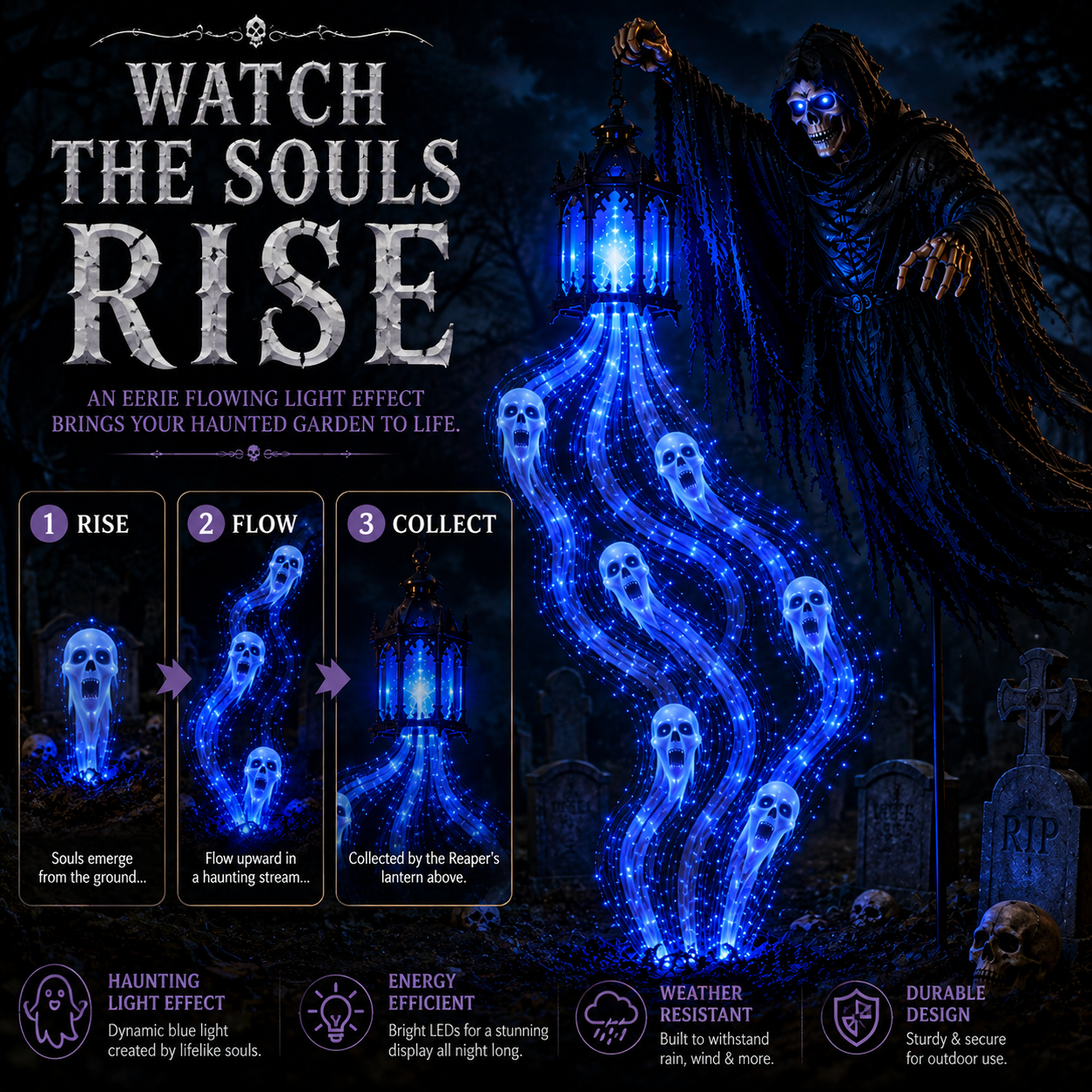 🎁Today 49% OFF🎁💀Halloween Soul Harvester Animated Garden Light