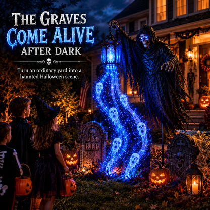🎁💀The Grim Reaper’s Glowing Garden-A Spooky Halloween Yard Display