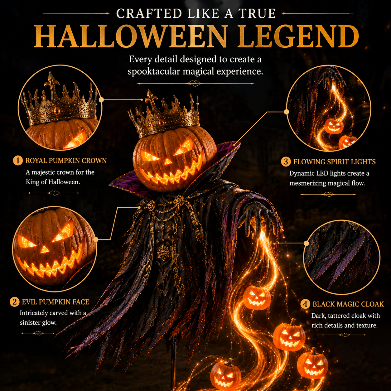 🎁Today 49% OFF🎁🎃Pumpkin King Awakening™ – Flowing LED Halloween Yard Light