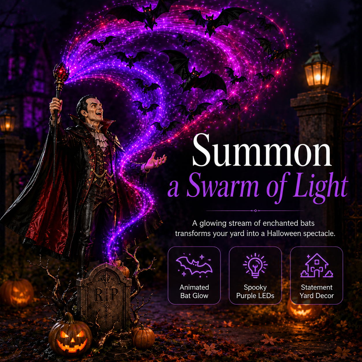 🎃Today 49% OFF🦇Vampire Summoning Bats Garden Light