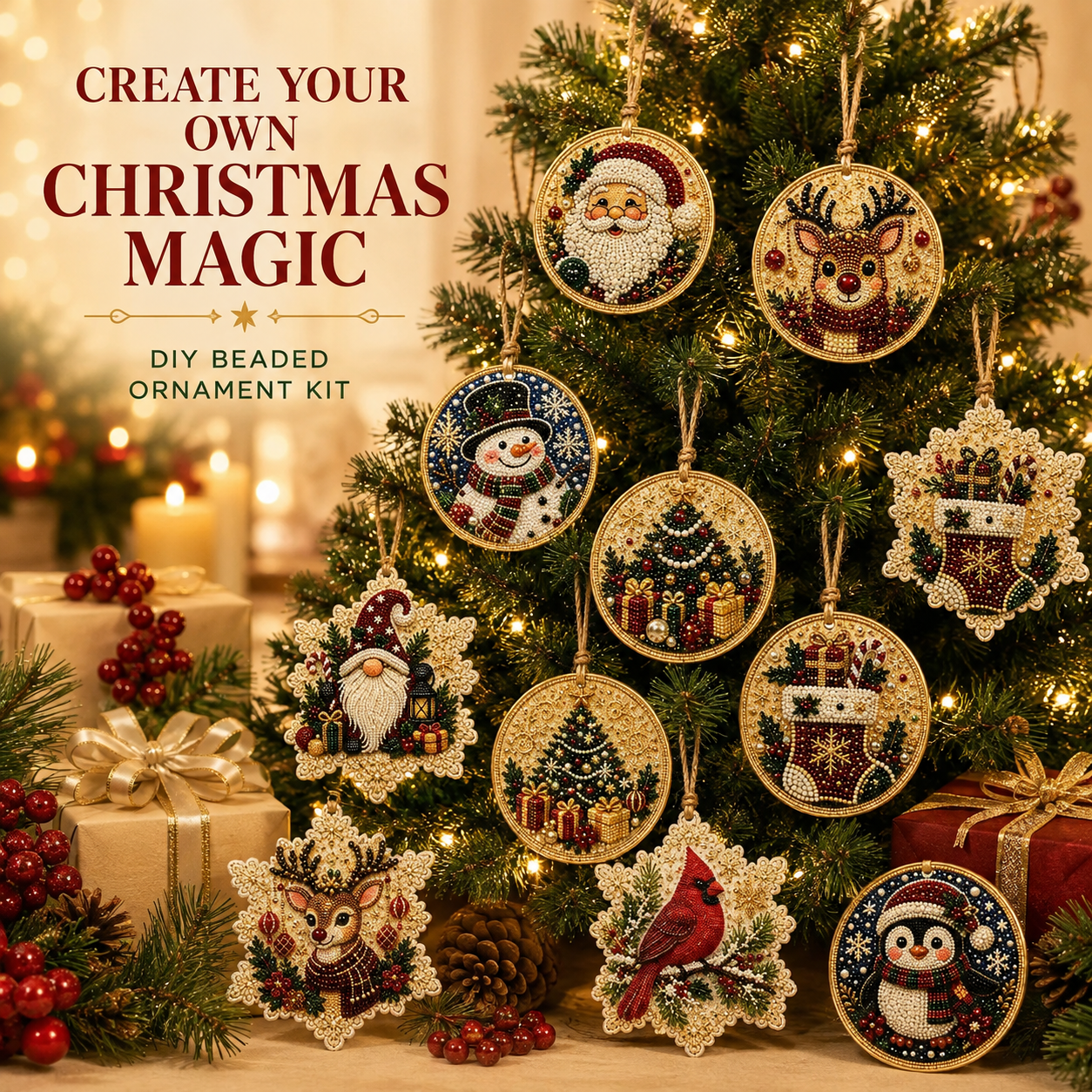 Christmas Bead Magic™ DIY Ornament Kit – Handmade Holiday Tree Decorations