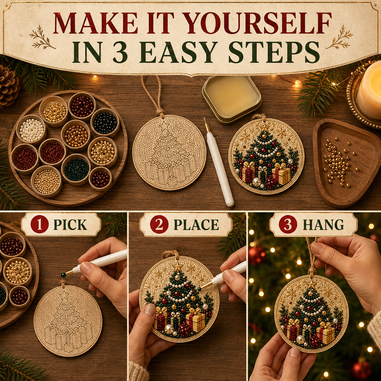 Christmas Bead Magic™ DIY Ornament Kit – Handmade Holiday Tree Decorations