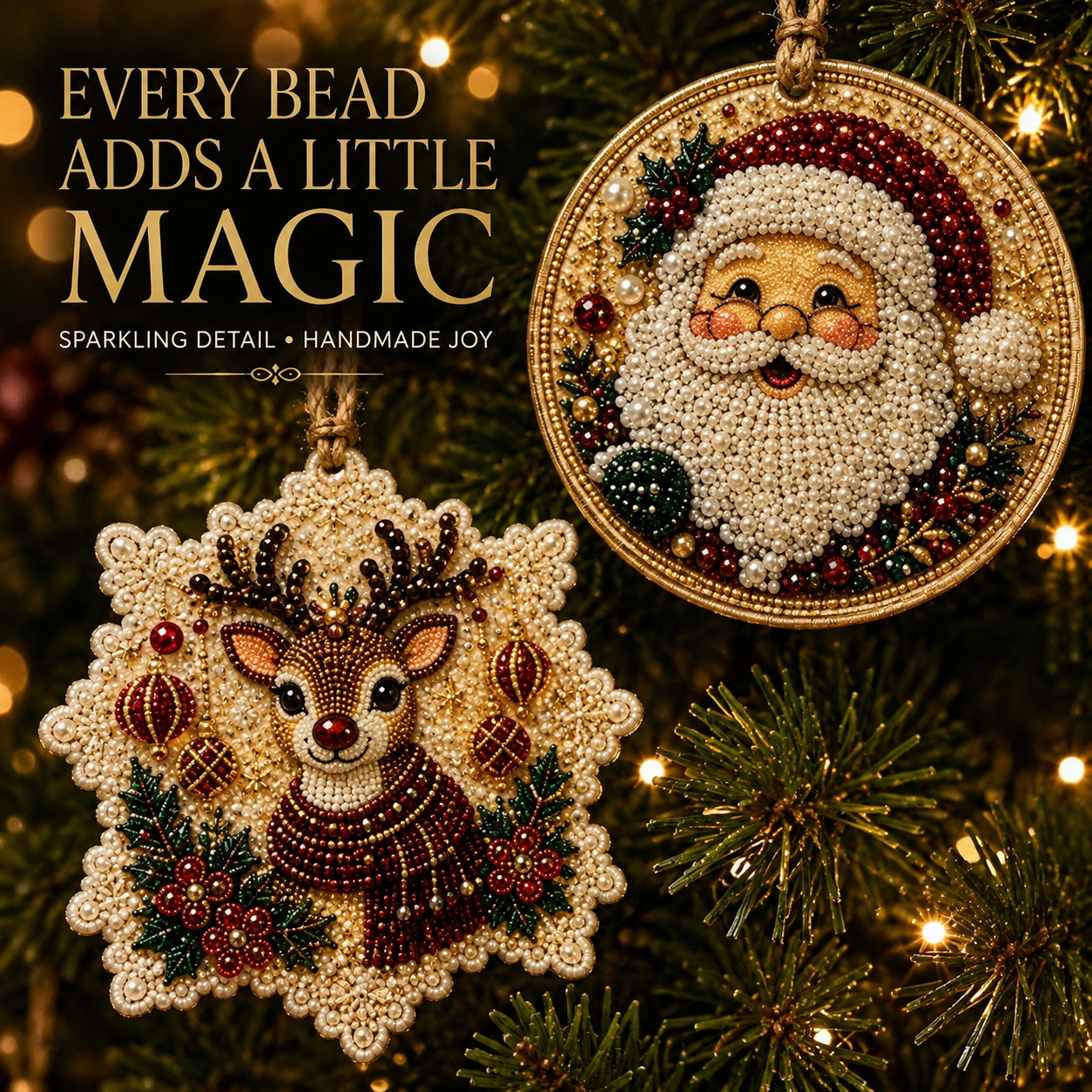 Christmas Bead Magic™ DIY Ornament Kit – Handmade Holiday Tree Decorations