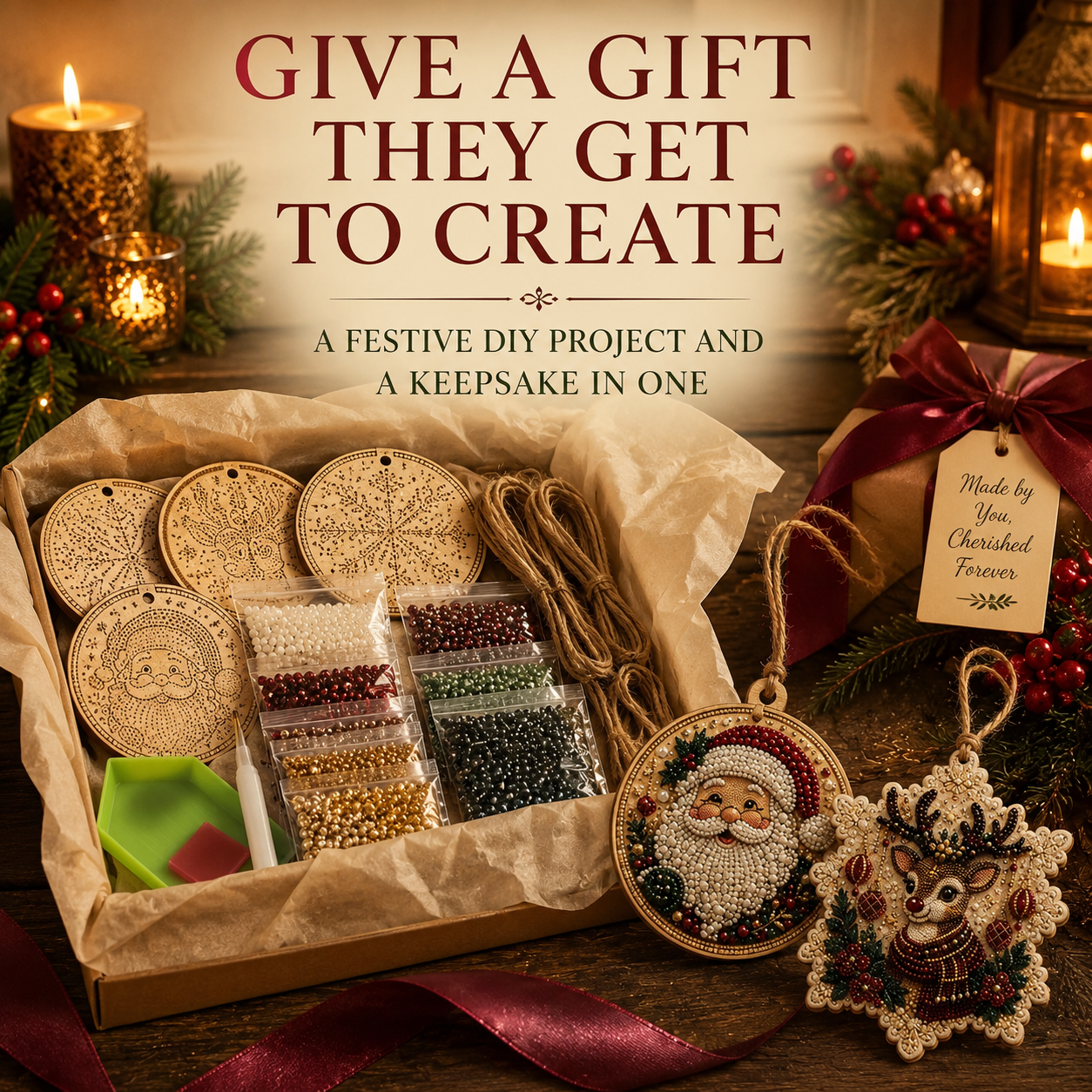 Christmas Bead Magic™ DIY Ornament Kit – Handmade Holiday Tree Decorations