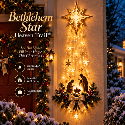 ✝️ Bethlehem Star of Faith™ – Lighted Nativity Wall Decor✨