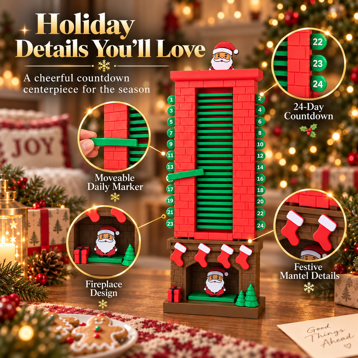 🎅Mechanical Santa Chimney Christmas Countdown Calendar