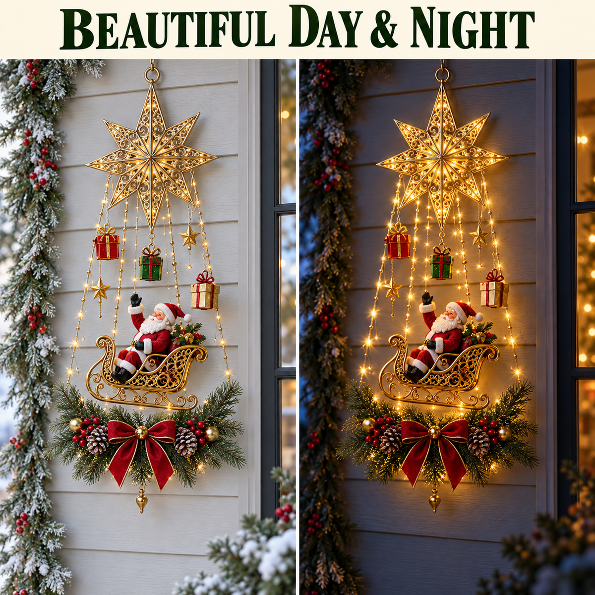 Starlight Santa Claus Sleigh Ornament
