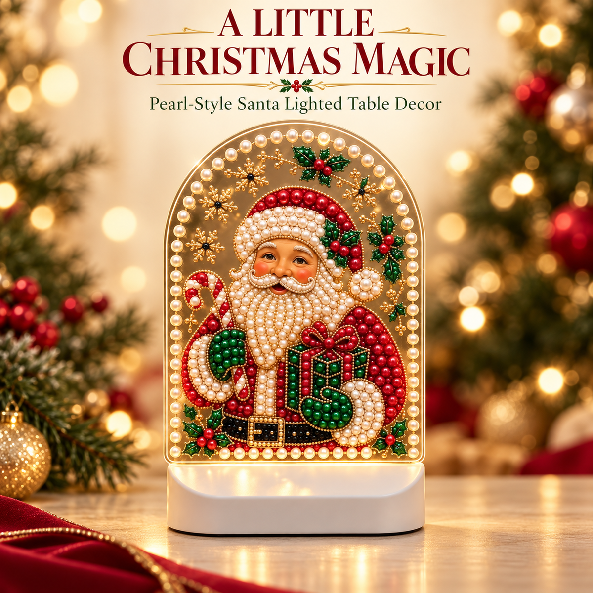 Pearl-luster Santa Claus Desktop Ornament