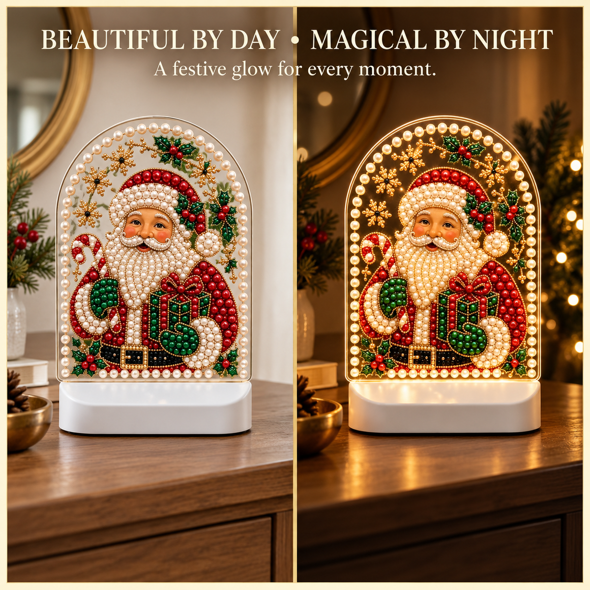 Pearl-luster Santa Claus Desktop Ornament