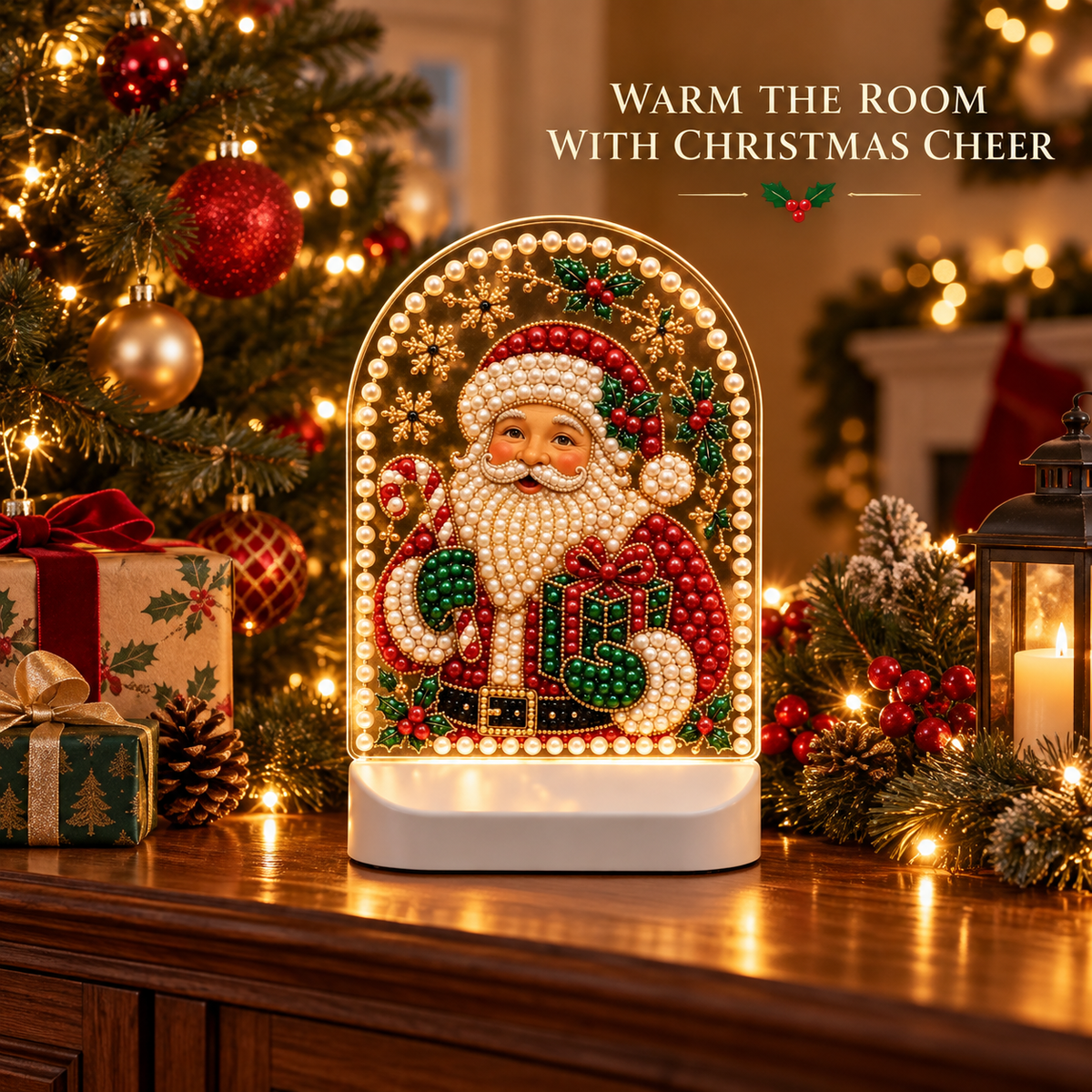 Pearl-luster Santa Claus Desktop Ornament