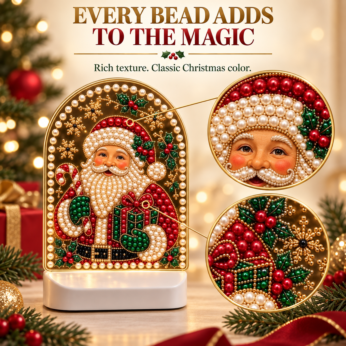 Pearl-luster Santa Claus Desktop Ornament