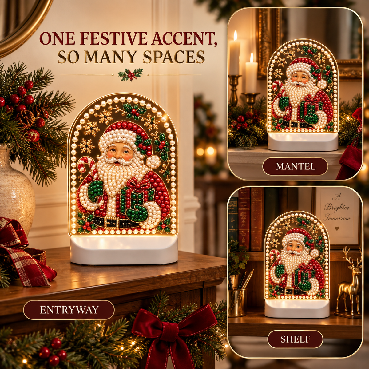 Pearl-luster Santa Claus Desktop Ornament