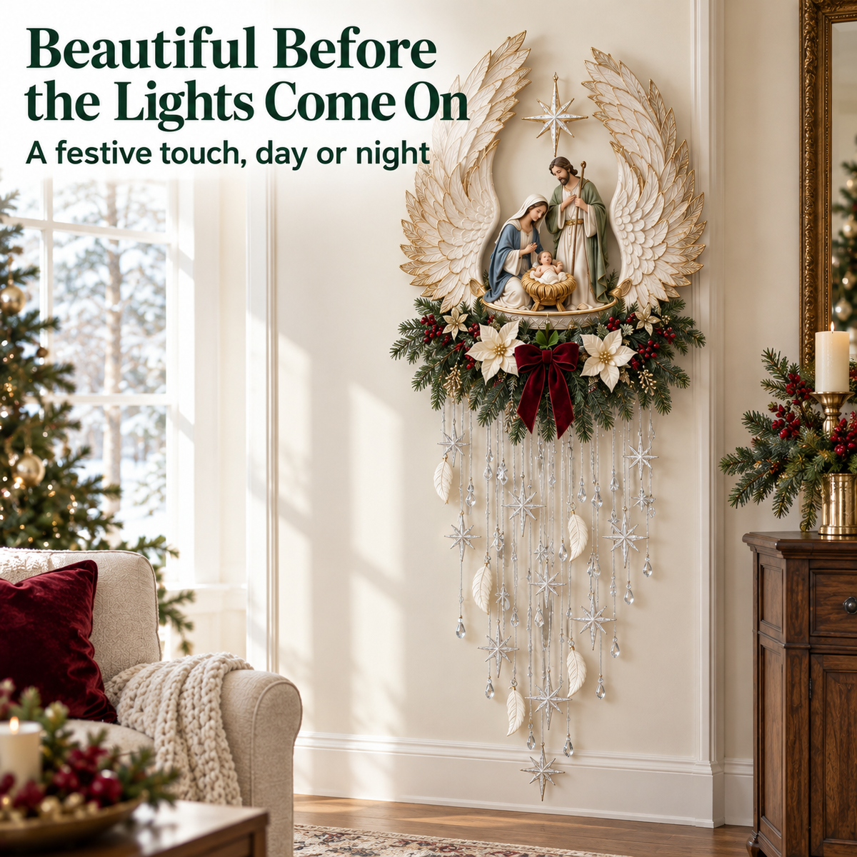 🔥Last Day 70% OFF✝️✨ Angel’s Embrace Nativity Wall Light – A Meaningful Christmas Glow🎄