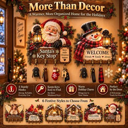✨Last Day 49% OFF✨Welcome Key Holder™– Lighted Christmas Entryway Wall Decor