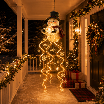 🎄Last day for 50% off🎄Snowman Magic Fountain™ – Hanging Solar Snowflake Cascade Christmas Light