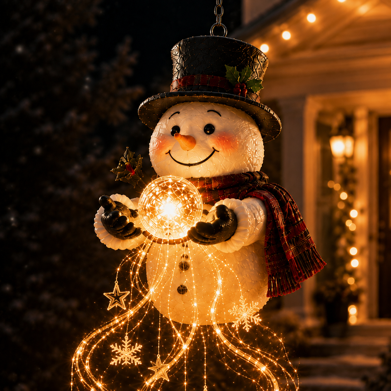 🎄Last day for 50% off🎄Snowman Magic Fountain™ – Hanging Solar Snowflake Cascade Christmas Light