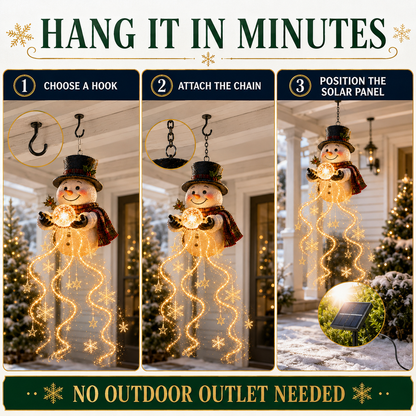 🎄Last day for 50% off🎄Snowman Magic Fountain™ – Hanging Solar Snowflake Cascade Christmas Light