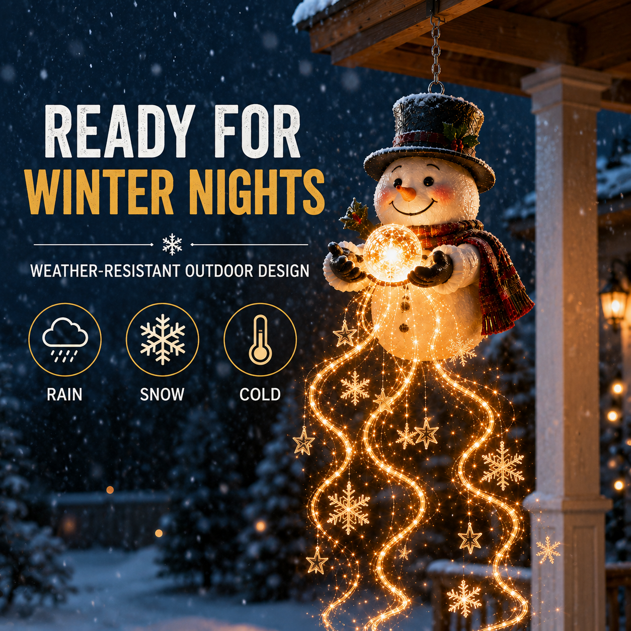 🎄Last day for 50% off🎄Snowman Magic Fountain™ – Hanging Solar Snowflake Cascade Christmas Light
