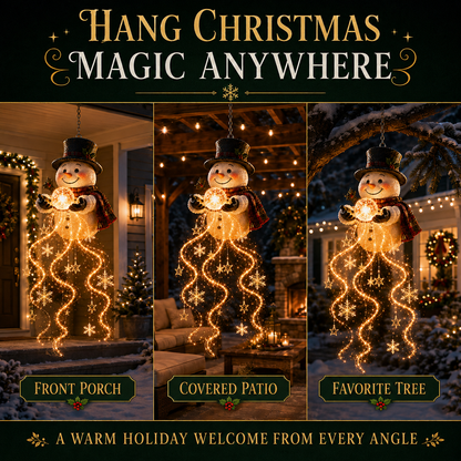 🎄Last day for 50% off🎄Snowman Magic Fountain™ – Hanging Solar Snowflake Cascade Christmas Light