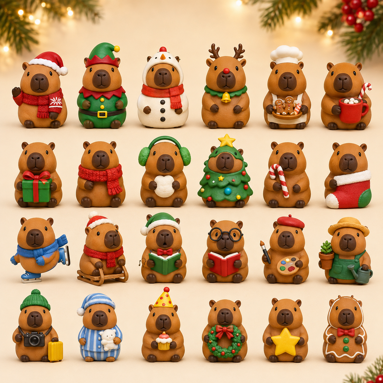 2026 Capibara Christmas Countdown Calendar