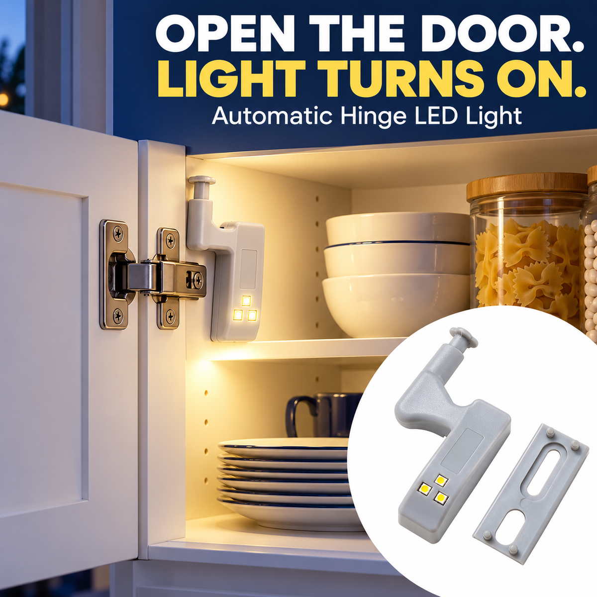 💡 Automatic Cabinet Hinge LED Lights – 9-Pack Door-Activated Cupboard Lights