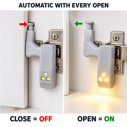 💡 Automatic Cabinet Hinge LED Lights – 9-Pack Door-Activated Cupboard Lights