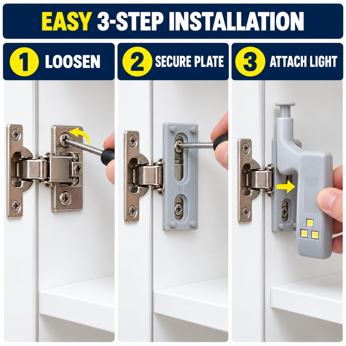 💡 Automatic Cabinet Hinge LED Lights – 9-Pack Door-Activated Cupboard Lights