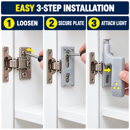 💡 Automatic Cabinet Hinge LED Lights – 9-Pack Door-Activated Cupboard Lights