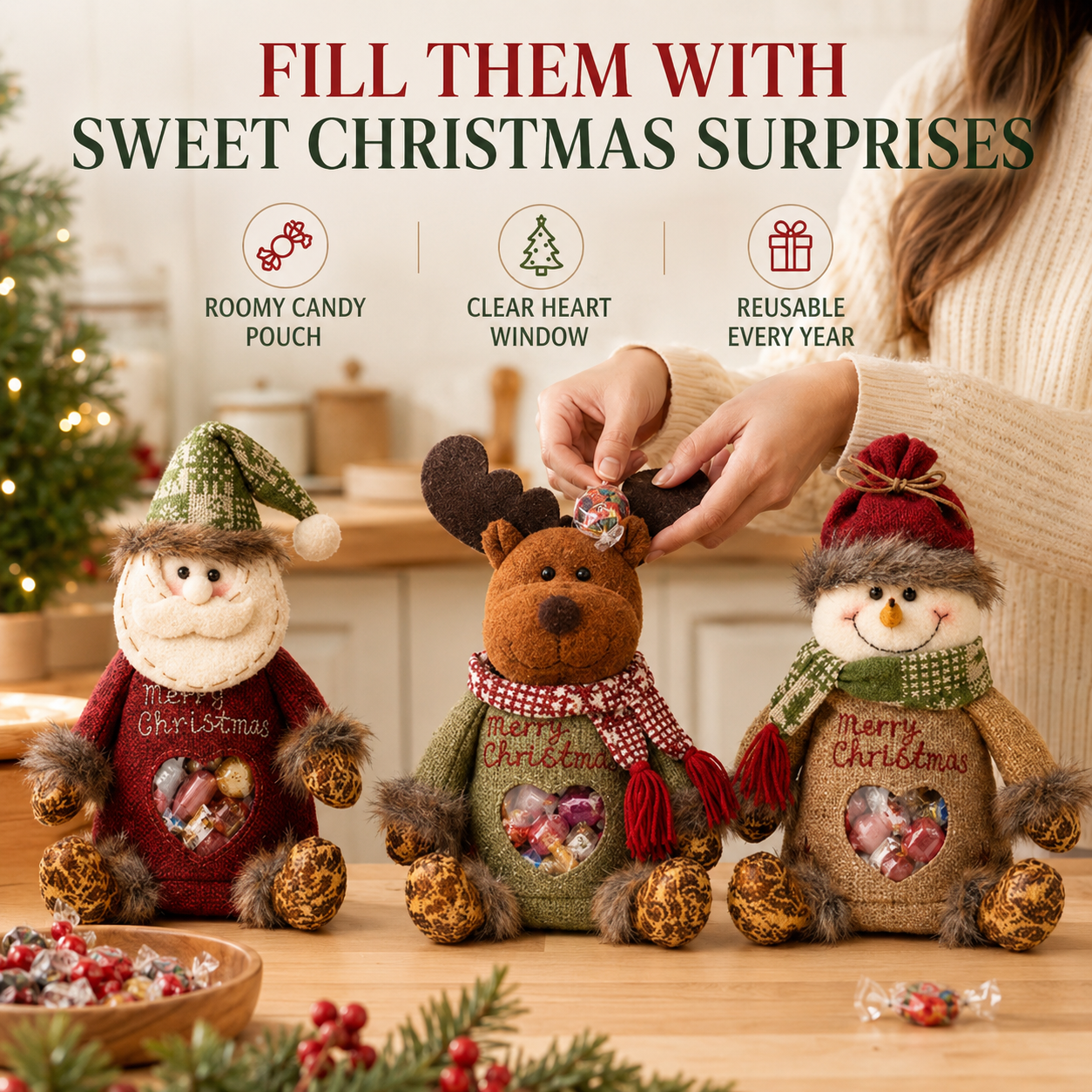 Christmas Character Candy Holder Gift Bag