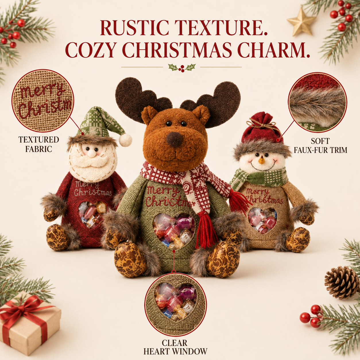 Christmas Character Candy Holder Gift Bag