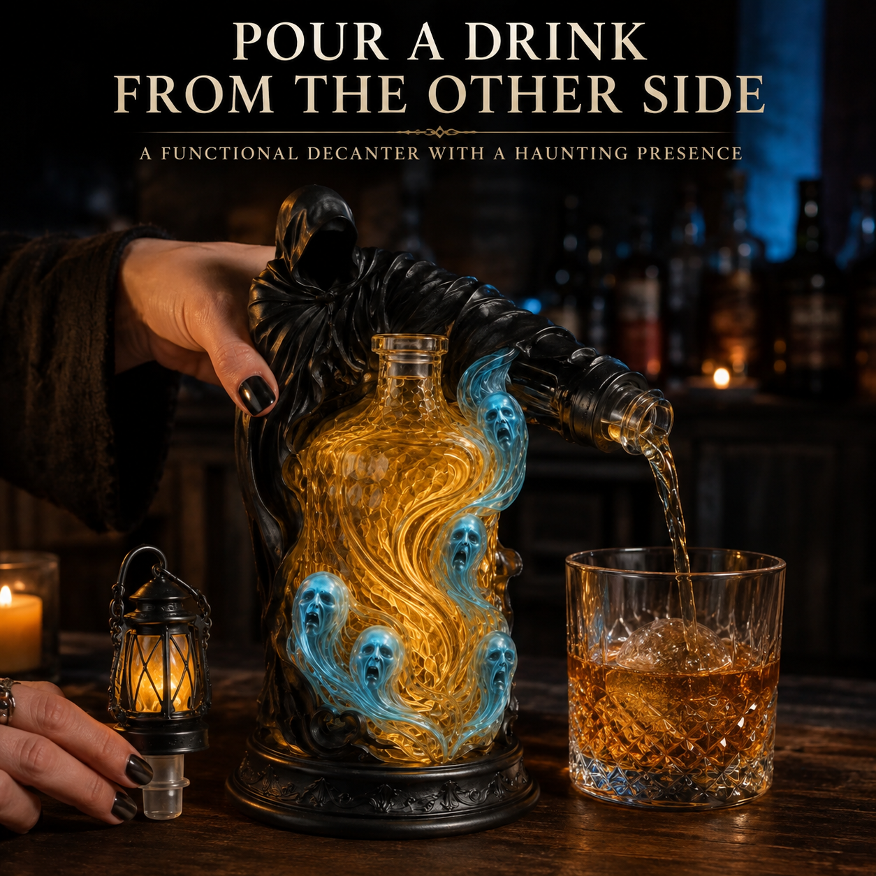 Grim Reaper Spirit Lantern™ Gothic Liquor Decanter