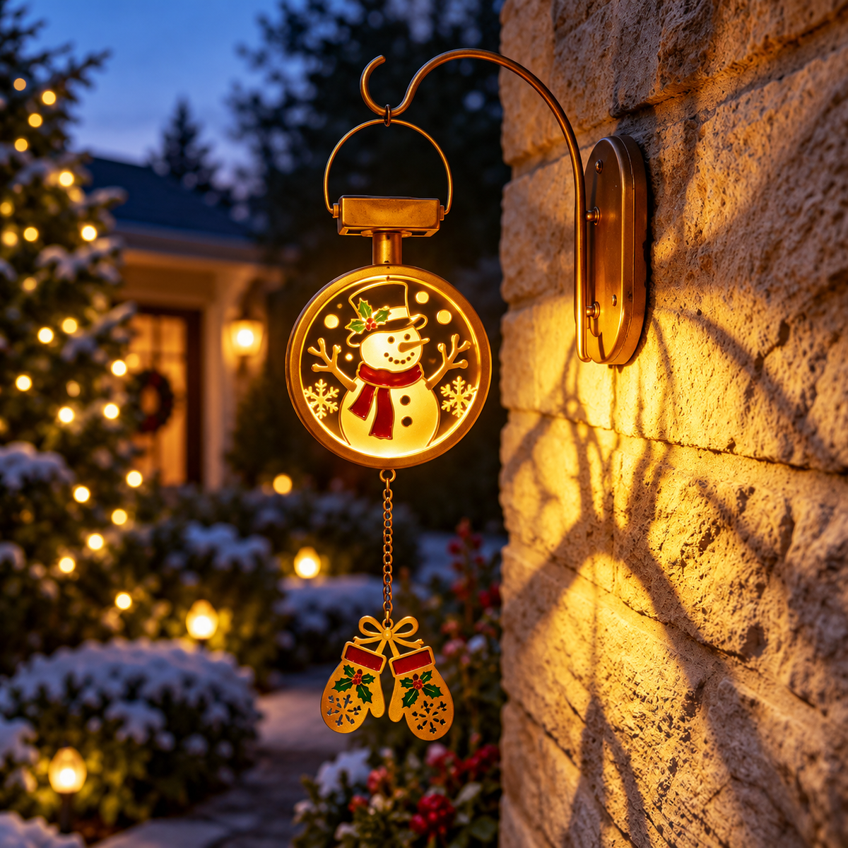 ⏳ Last Day 49% OFF - Christmas Glow Solar Wall Lantern