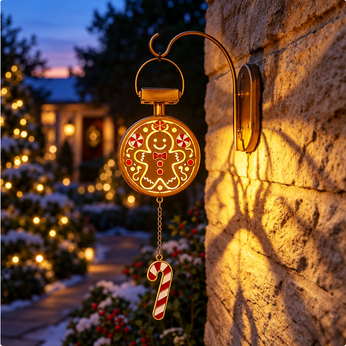 ⏳ Last Day 49% OFF - Christmas Glow Solar Wall Lantern