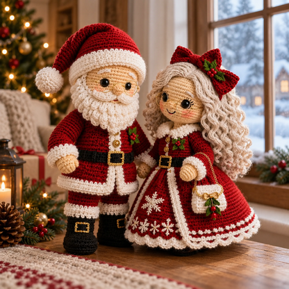 Crochet Christmas Santa & Mrs. Claus Amigurumi Doll