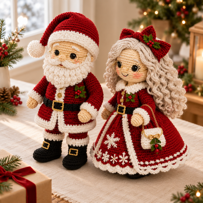 Crochet Christmas Santa & Mrs. Claus Amigurumi Doll